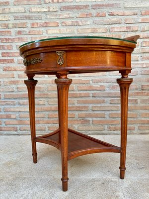 Empire Style Mahogany Nightstands with Bronze and Brass Details, 1930s, Set of 2-NOU-935518