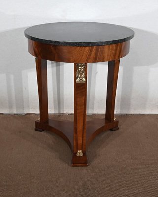 Empire Style Return from Egypt Pedestal Table in Mahogany Burl, Late 19th Century-RVK-1447126