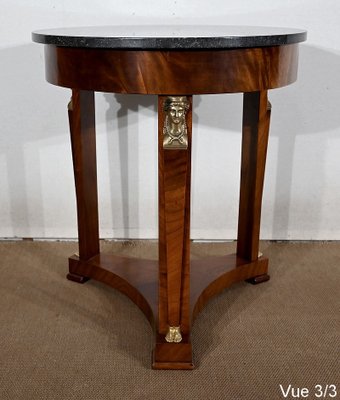 Empire Style Return from Egypt Pedestal Table in Mahogany Burl, Late 19th Century-RVK-1447126