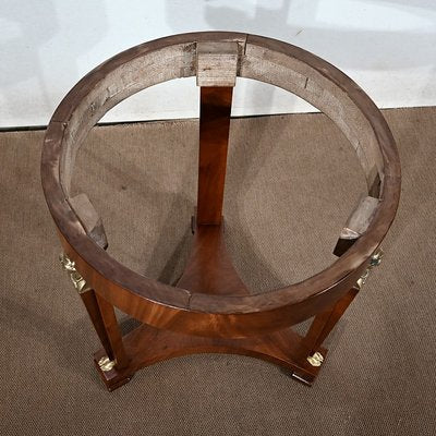 Empire Style Return from Egypt Pedestal Table in Mahogany Burl, Late 19th Century-RVK-1447126