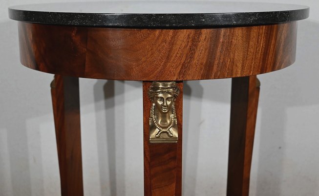 Empire Style Return from Egypt Pedestal Table in Mahogany Burl, Late 19th Century-RVK-1447126