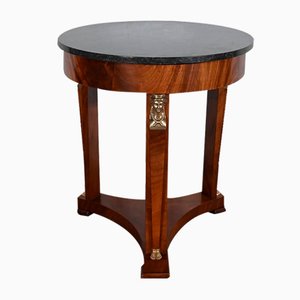 Empire Style Return from Egypt Pedestal Table in Mahogany Burl, Late 19th Century-RVK-1447126