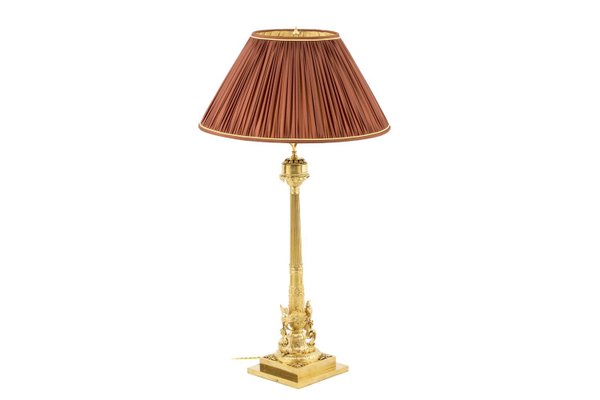 Empire Style Table Lamp in Gilt Bronze, 1950s-CEJ-675892