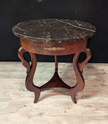 Empire Style Tripod Pedestal Table in Mahogany, 1920s-IBO-2020233