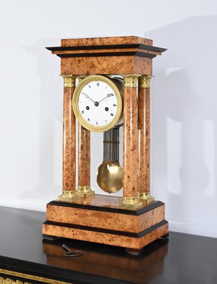 Empire Thuya Burl & Glass Clock, Early 19th Century-RVK-1701986