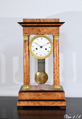 Empire Thuya Burl & Glass Clock, Early 19th Century-RVK-1701986