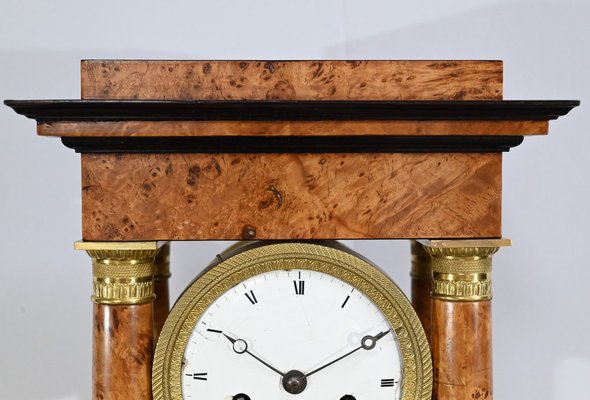 Empire Thuya Burl & Glass Clock, Early 19th Century-RVK-1701986