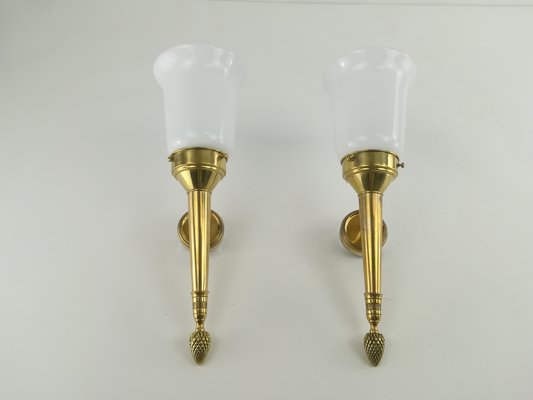 Empire Wall Lamp Made of Brass, 1910, Set of 2-KDB-1292170