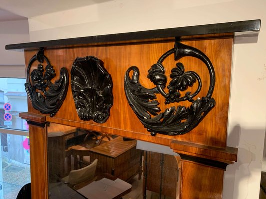 Empire Wall Mirror, Mahogany, Ebonized Carved Decor, South Germany, circa 1810-NNB-1069171