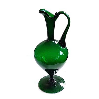 Empoli Verde Etruscan Glass Pitcher / Vase, 1940s-NUX-1355228