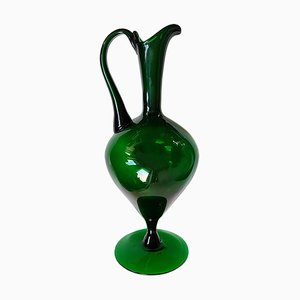 Empoli Verde Etruscan Glass Pitcher / Vase, 1940s-NUX-1355228