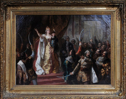 Empress Maria Theresa in Hungary, 1860, Oil on Canvas, Framed