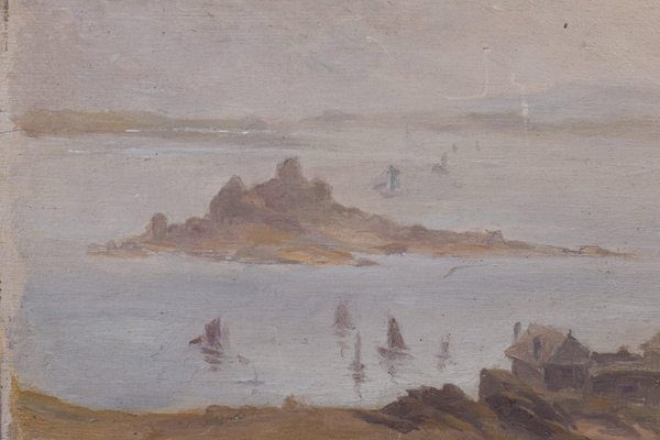 En Plein Air Impressionist Seascape Study, 20th-Century, Oil on Board-AOI-1180033