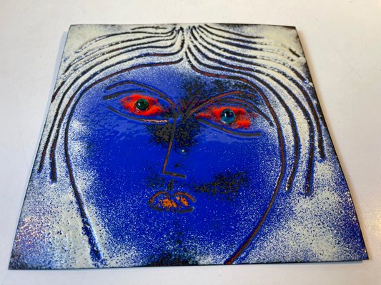 Enamel and Copper Wall Plaque by Jacob Hull, 1970s-LCR-1048850