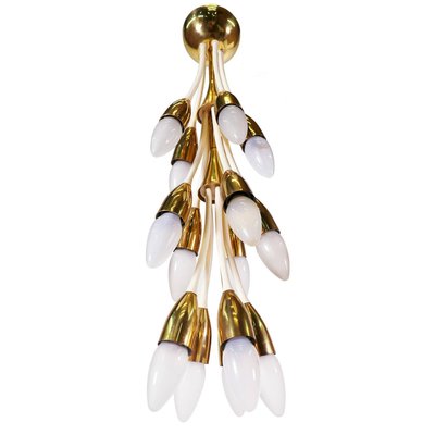 Enamel Brass Chandelier, 1950s, Italy-DEK-932494