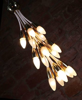 Enamel Brass Chandelier, 1950s, Italy-DEK-932494