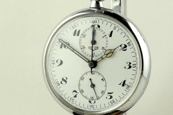 Enamel Chronograph Pocket Watch from Eduard Heuer, Switzerland, 1920s-LOB-692418