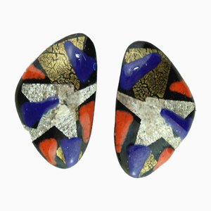 Enamel Ear Clips from Atelier Casanova, 1950s, Set of 2-ZWH-738094