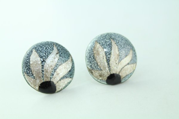 Enamel Earclips by Atelier Casanova for Atelier Casanova, 1950s, Set of 2-ZWH-738093