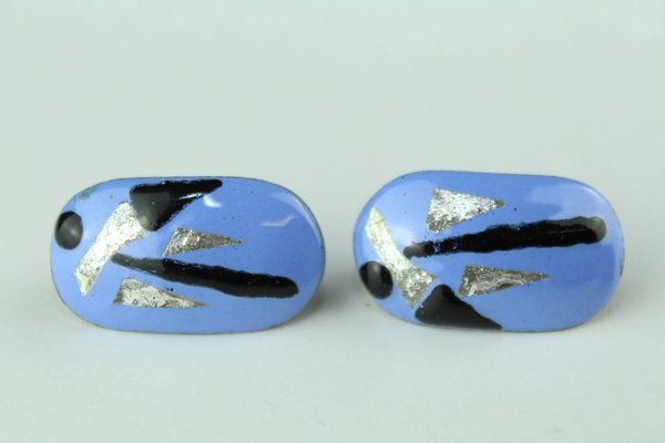 Enamel Earclips by Atelier Casanova for Atelier Casanova, 1950s, Set of 2-ZWH-738087