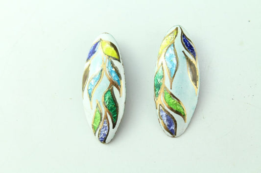 Enamel Earclips by Atelier Casanova for Atelier Casanova, 1950s, Set of 2