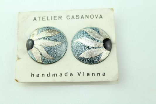 Enamel Earclips by Atelier Casanova for Atelier Casanova, 1950s, Set of 2