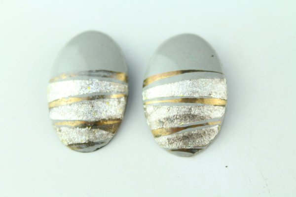 Enamel Earclips by Atelier Casanova for Atelier Casanova, 1950s, Set of 2-ZWH-738088