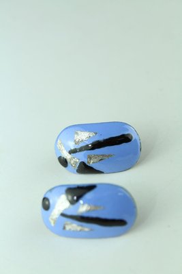 Enamel Earclips by Atelier Casanova for Atelier Casanova, 1950s, Set of 2-ZWH-738087