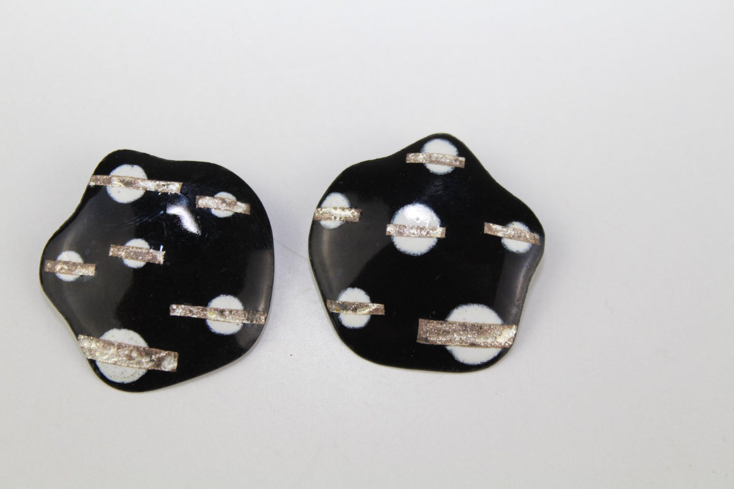 Enamel Earclips from Atelier Casanova, 1950s, Set of 2