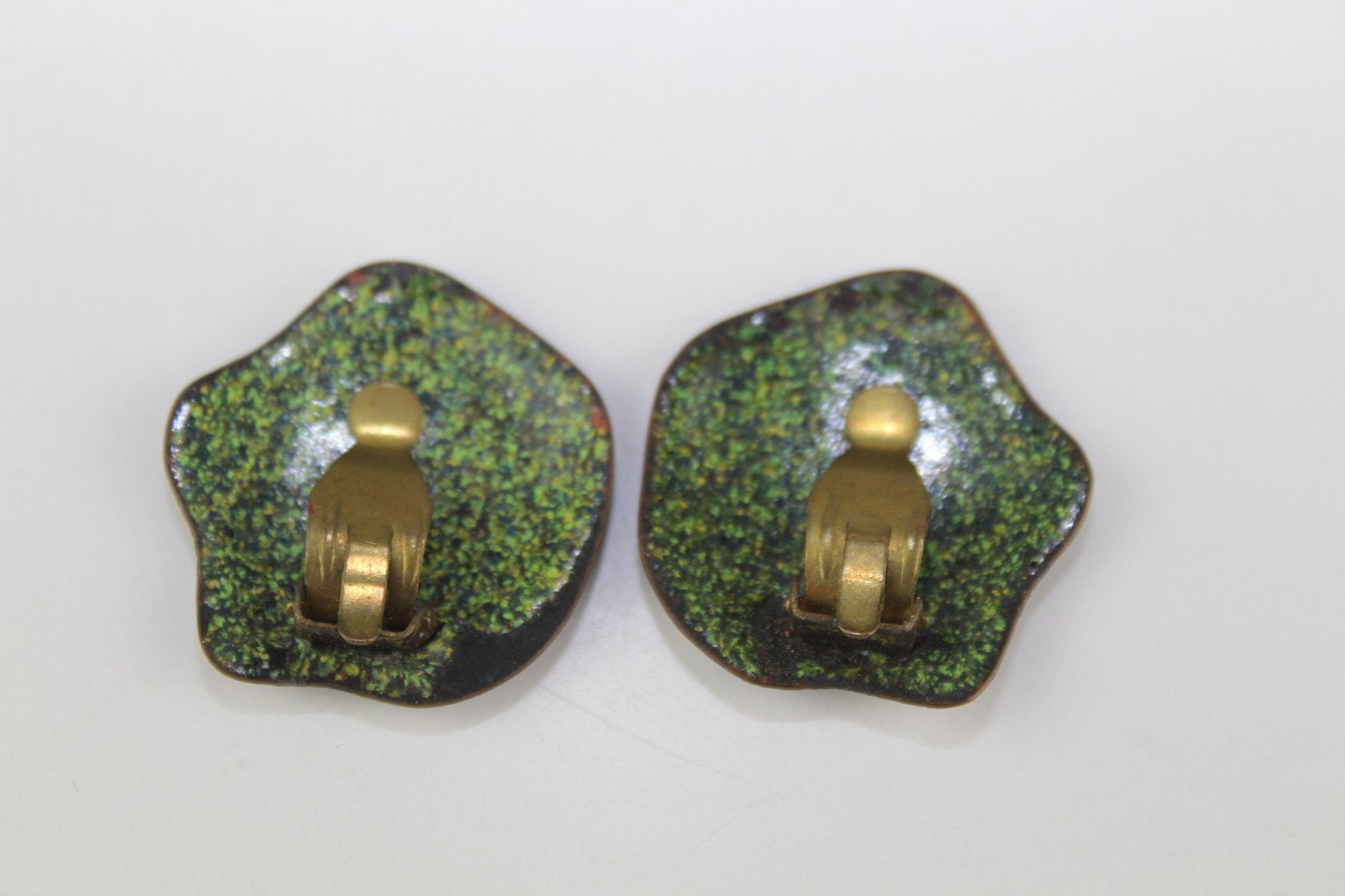 Enamel Earclips from Atelier Casanova, 1950s, Set of 2