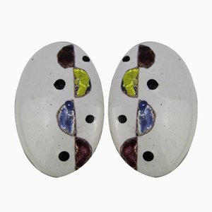 Enamel Earclips from Atelier Casanova, 1950s, Set of 2-ZWH-786977