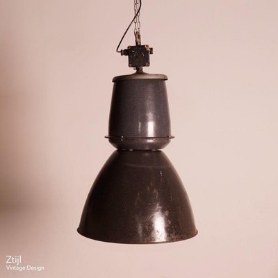 Enamel Factory Lamp from EFC, 1950s-ZT-1057363