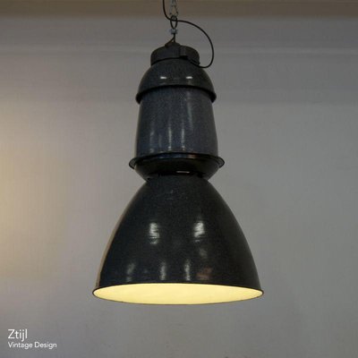 Enamel Factory Lamp from EFC, 1950s-ZT-1057363