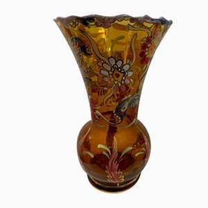 Enamel Painted Glass Vase by Royo, 1970s-IKW-840753