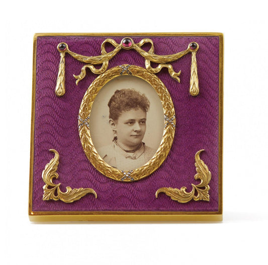 Enamel Photo Frame in Carl Faberge Style