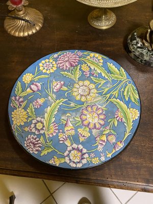 Enamel Plate with Flower Details-TEP-1453429