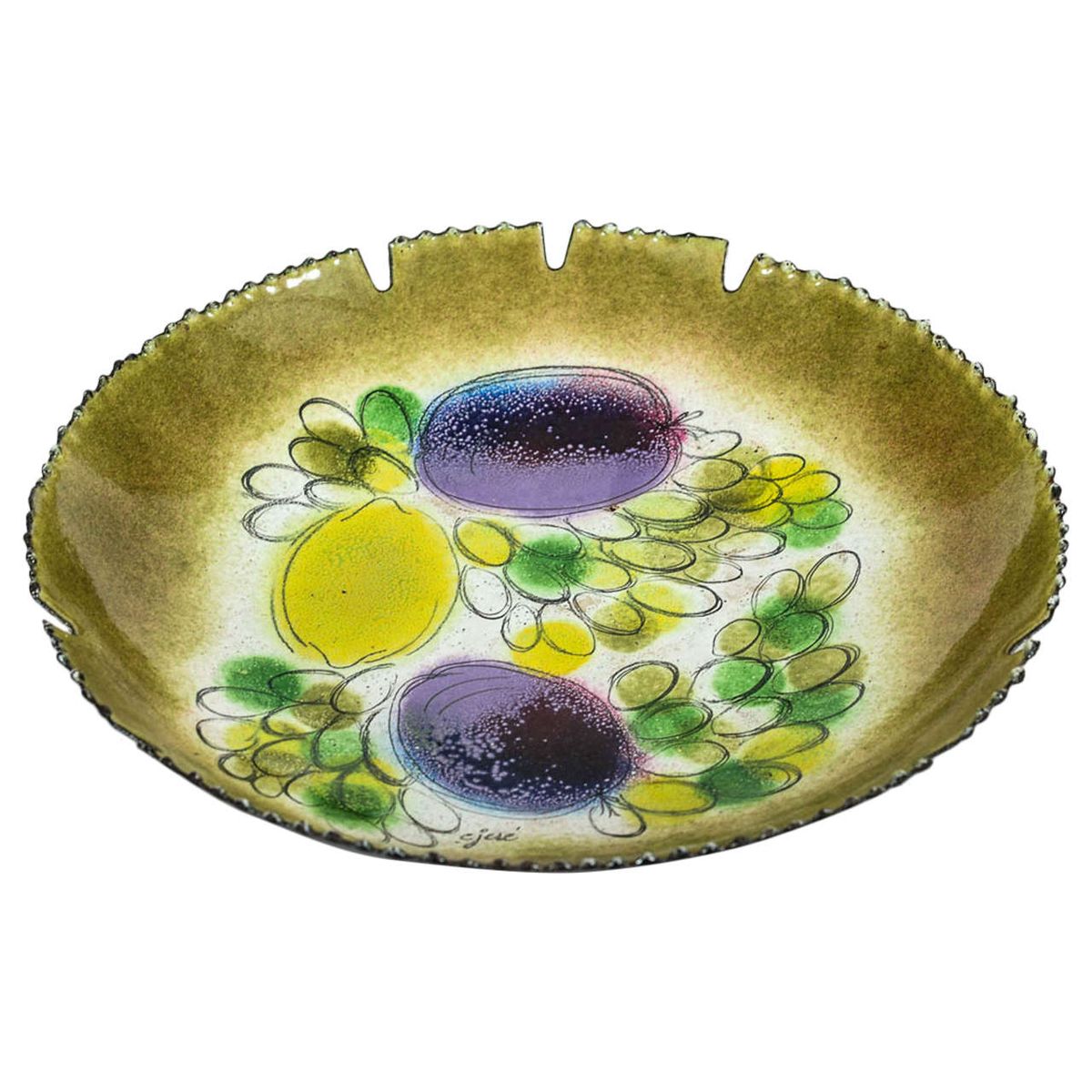 Enamel Platter by Curtis Jeré, 1970s