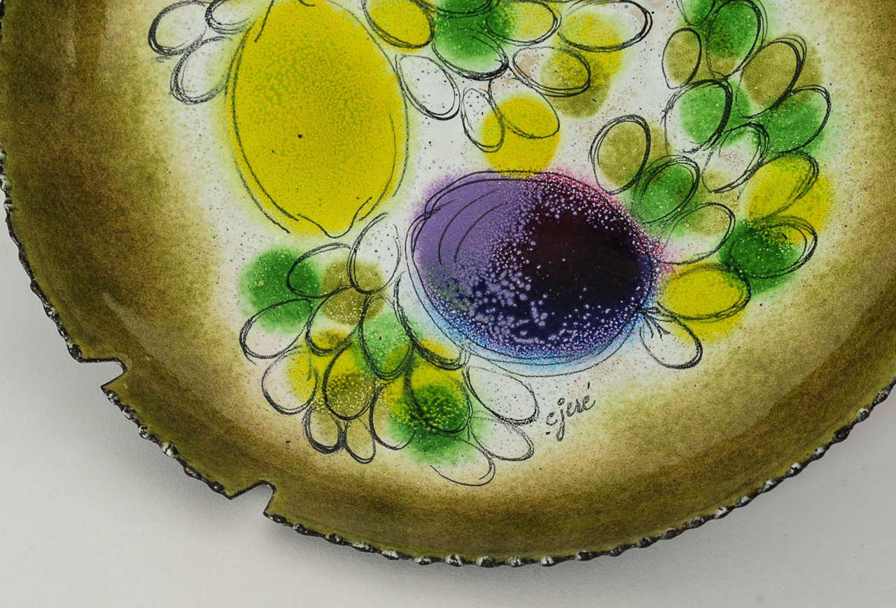 Enamel Platter by Curtis Jeré, 1970s