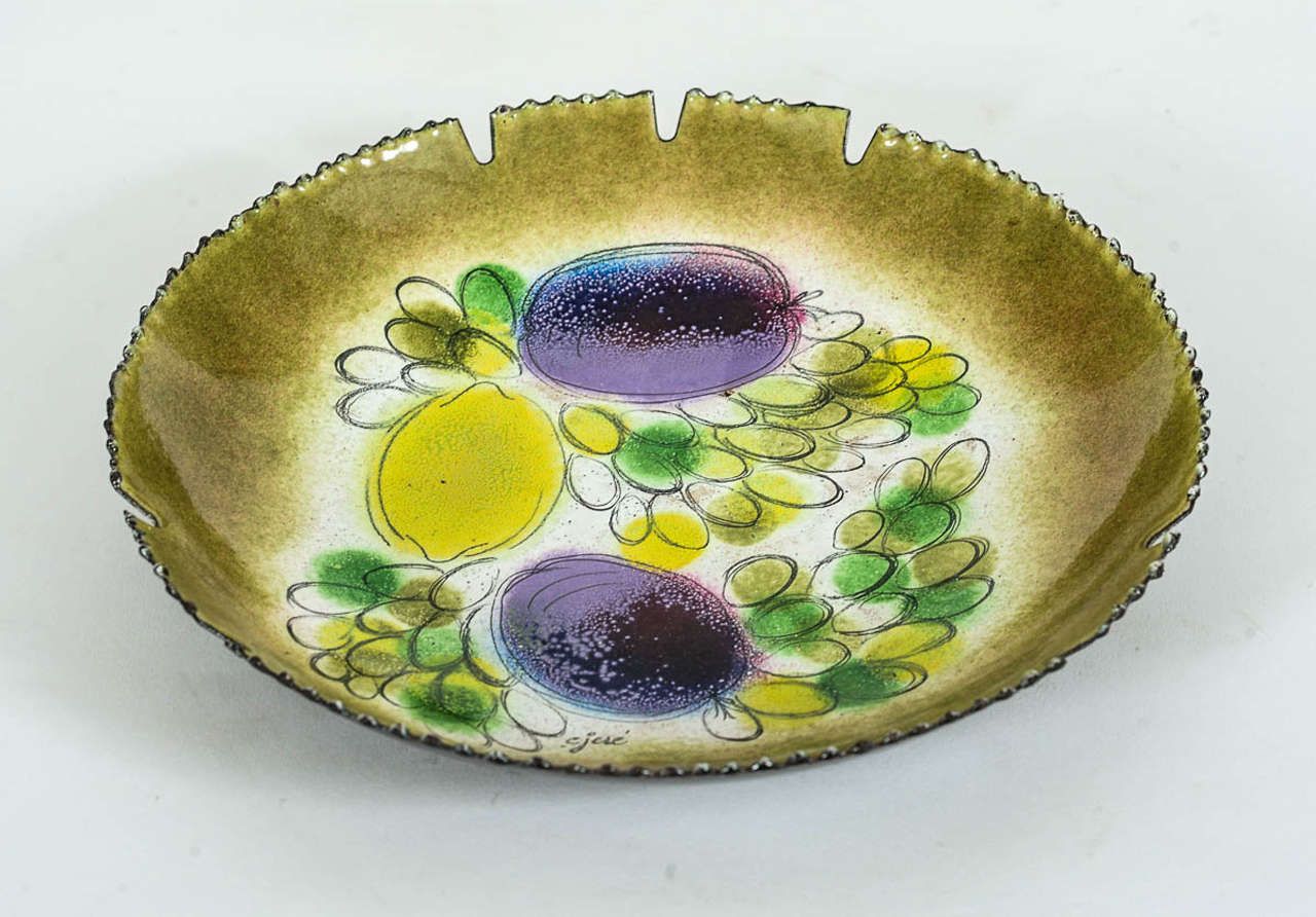 Enamel Platter by Curtis Jeré, 1970s