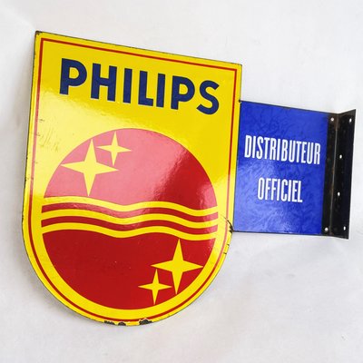 Enamel Radio Logo Sign from Philips, 1950s-JUZ-1170165