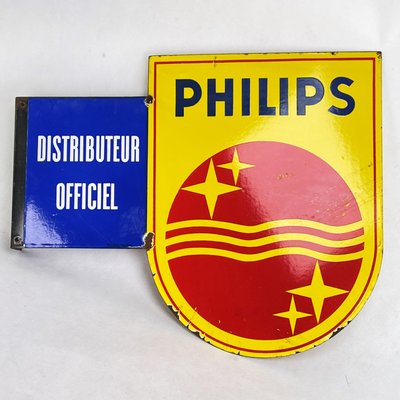 Enamel Radio Logo Sign from Philips, 1950s-JUZ-1170165