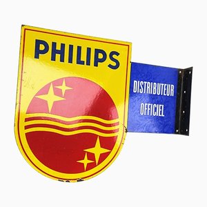 Enamel Radio Logo Sign from Philips, 1950s-JUZ-1170165