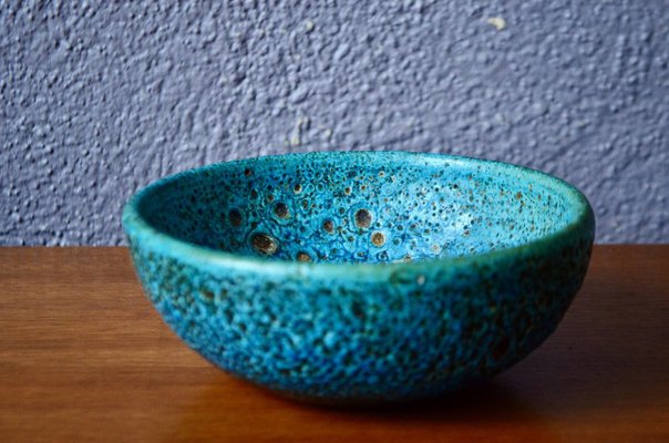 Enameled Blue Ceramic Bowl-AIU-1309940