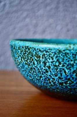 Enameled Blue Ceramic Bowl-AIU-1309940