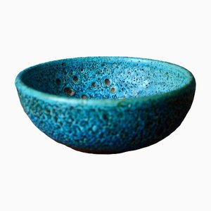 Enameled Blue Ceramic Bowl-AIU-1309940