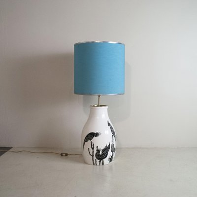 Enameled Ceramic and Brass Table Lamp, 1960s-JQO-1416925