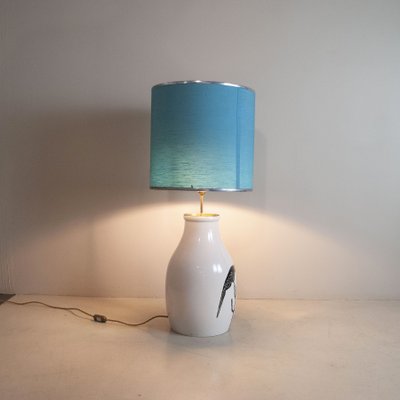 Enameled Ceramic and Brass Table Lamp, 1960s-JQO-1416925