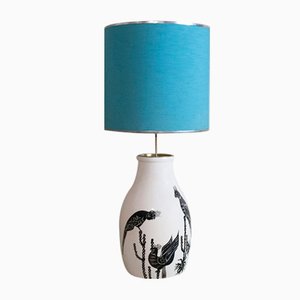 Enameled Ceramic and Brass Table Lamp, 1960s-JQO-1416925