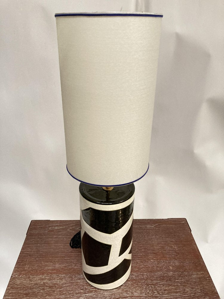 Enameled Ceramic Table Lamp from Longwy, 1980s