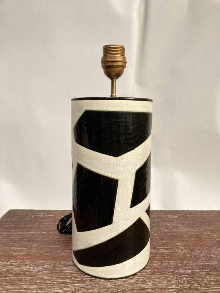 Enameled Ceramic Table Lamp from Longwy, 1980s